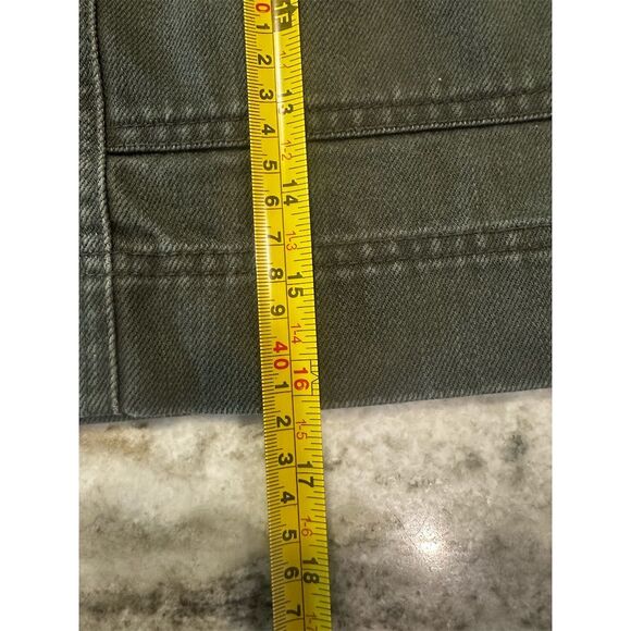 H&M Women's Size 12 Olive Green Denim Mini Skirt with Pockets - Picture 4 of 9